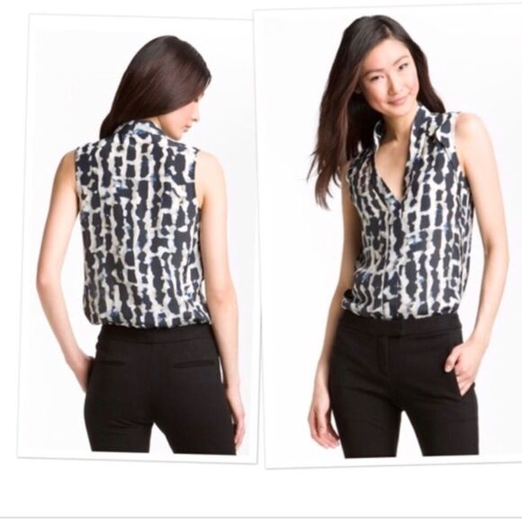 𝅺EUC Theory Moha abstract clouds silk top sz medium - Picture 1 of 9
